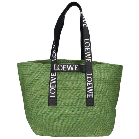 LOEWE Handbags - LOEWE B507X23X10 Fold Shopper Raffia Tote Bag, Green, Women's
